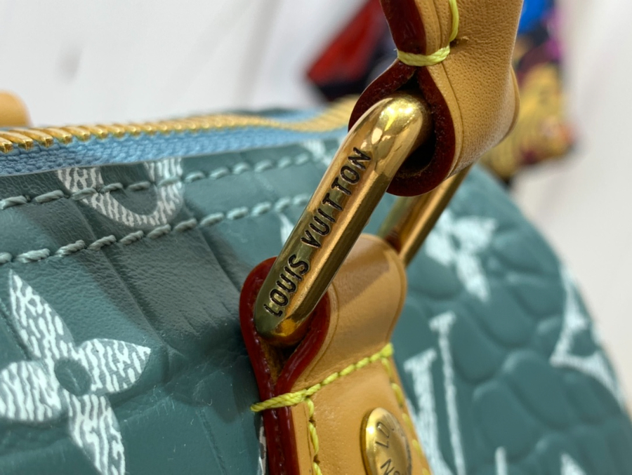 루이비통 P9 스피디 반둘리에 25 M24443 251515cm 악어무늬 흑녹색7.jpg