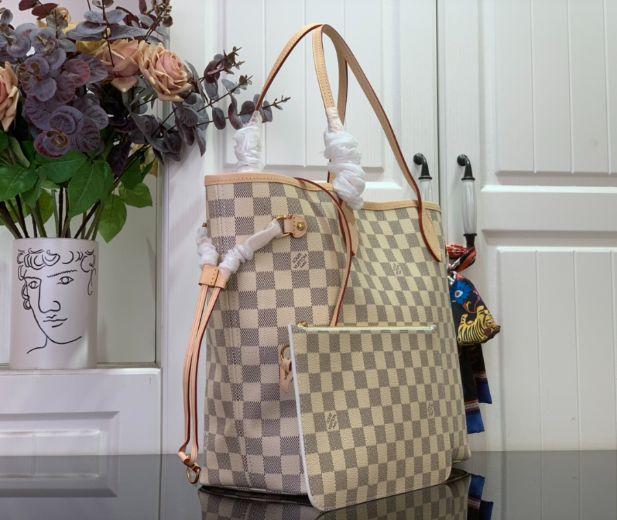 루이비통 네버풀 미디엄 N40604 281431cm 다미에 화이트 베이지5.jpg