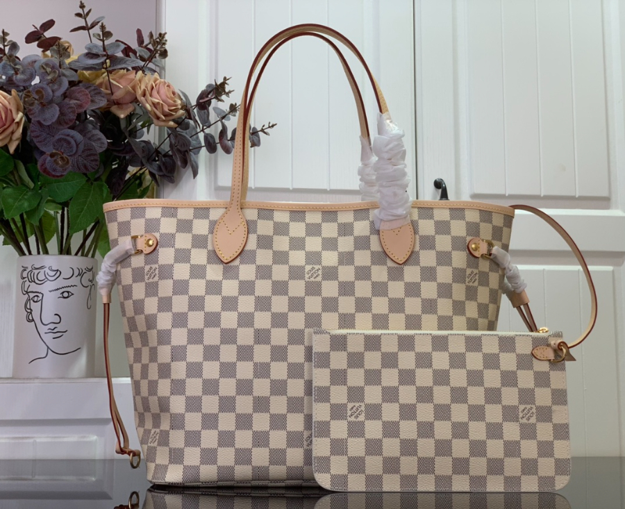 루이비통 네버풀 미디엄 N40604 281431cm 다미에 화이트 베이지2.jpg